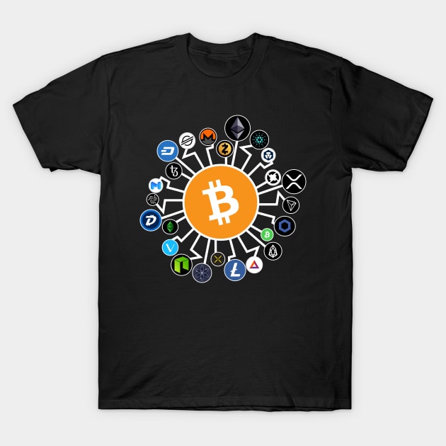 Crypto Cryptocurrency Bitcoin Chainlink Tezos T-Shirt by BitcoinSweatshirts